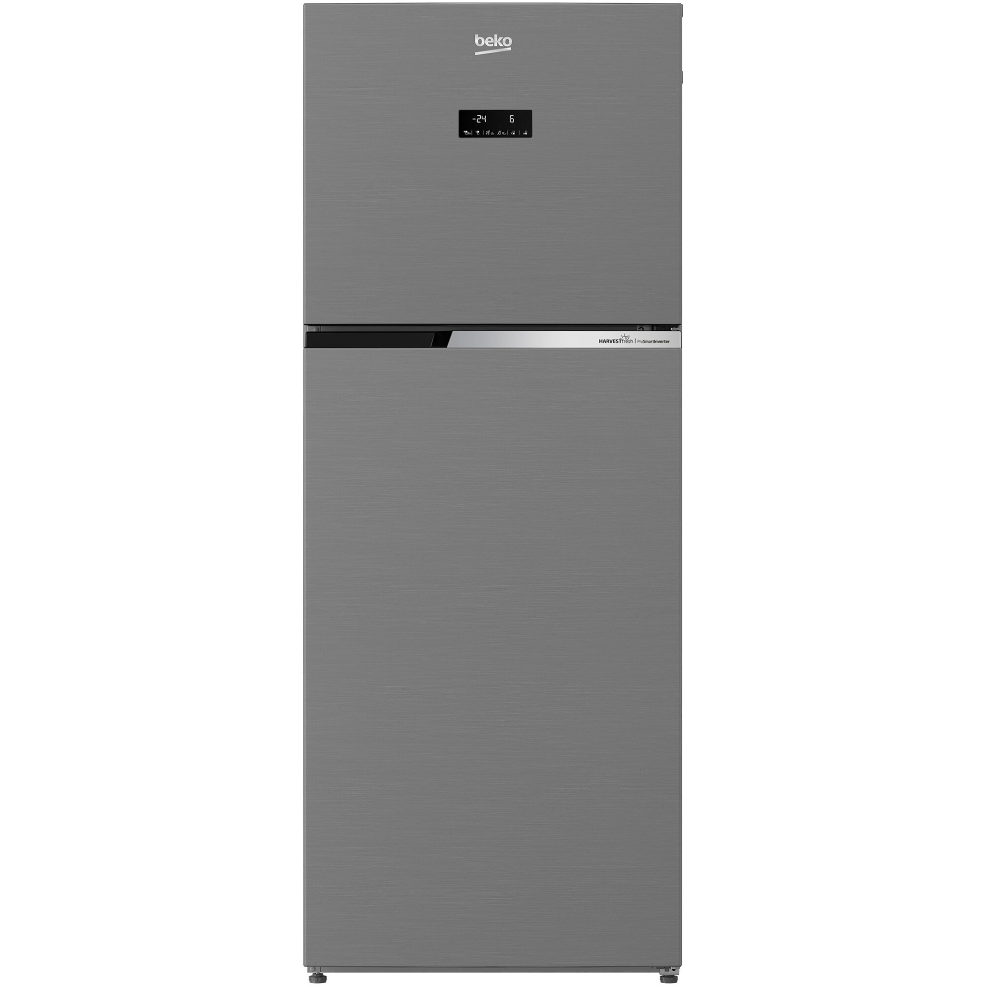 Fotografie Frigider cu doua usi Beko RDNT401E40SZXBN, 375 l, NeoFrost Dual Cooling, HarvestFresh, NutriFreeze, Display touch control, No Frost Freezer, Clasa E, H 172 cm, Inox