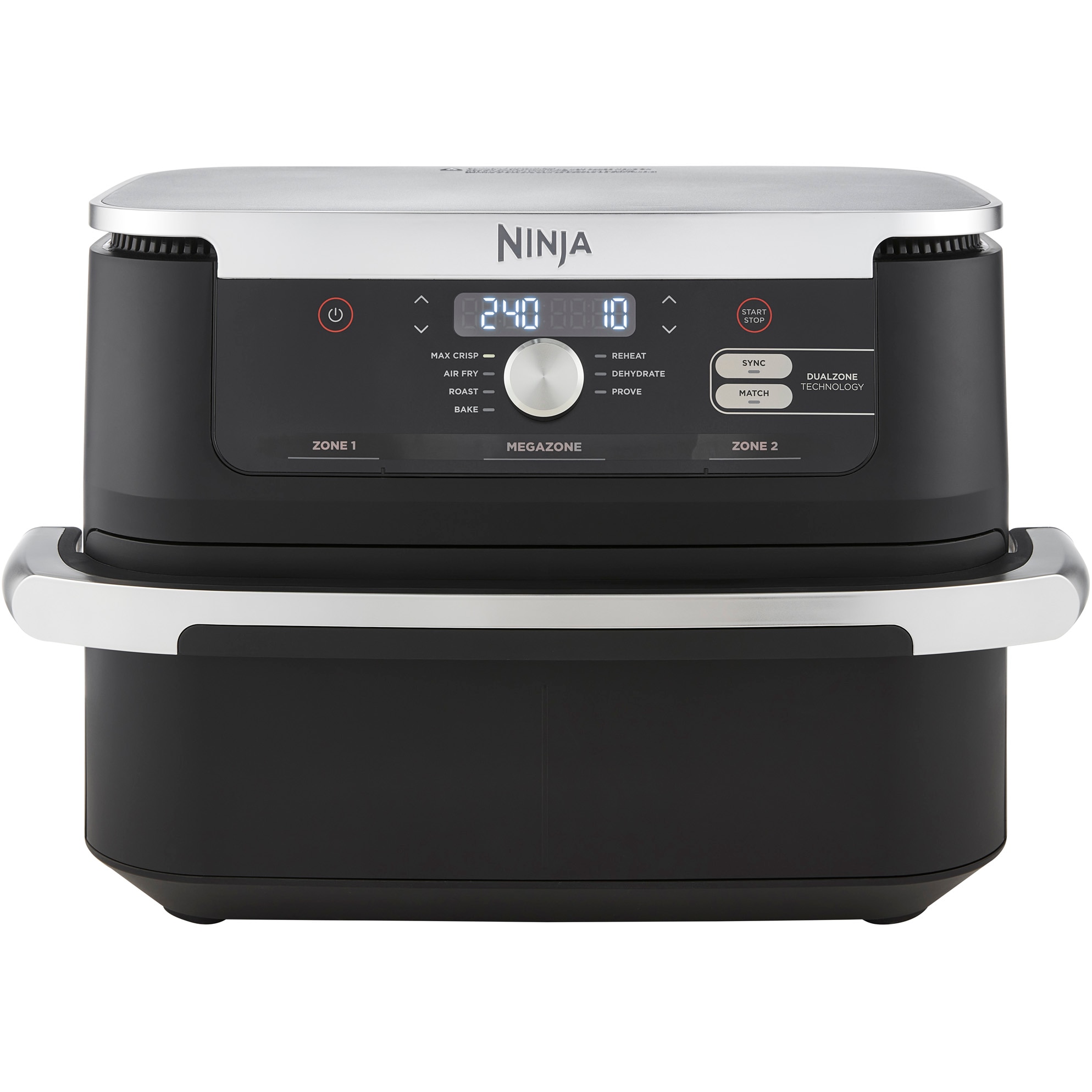 Fotografie Friteuza cu aer cald Ninja Flex Drawer AF500EU, 2470 W, 10.4 L, capacitate mancare 2 kg, interval temperatura 40 - 240 °C, doua zone de gatit, 7 programe, negru