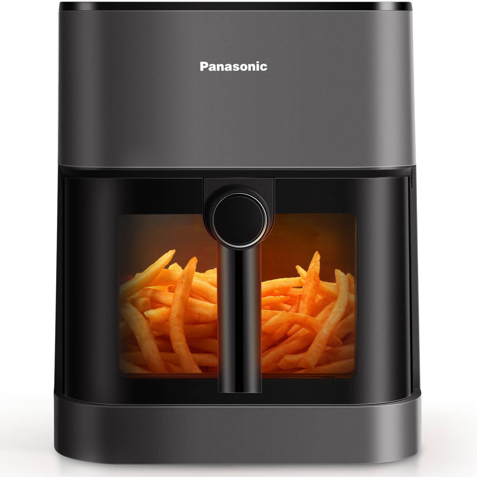 Fotografie Friteuza cu aer cald Panasonic NF-CC500SXE, functie abur, fereastra vizualizare, debit aer 360°, capacitate 5L, temperatura 80° - 200°, 11programe presetate, 1450W, negru