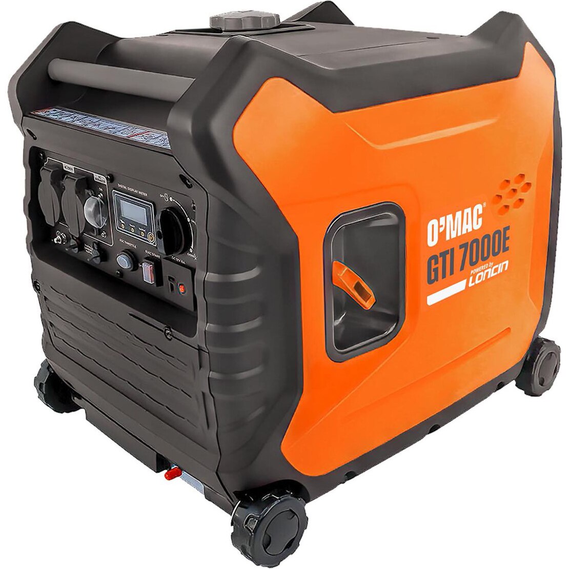 Fotografie Generator curent electric O-Mac GTI 7000E, 6 CP, 3000 W, 4 timpi, 212 CC, 220 V, stabilizator de tensiune (AVR), 11 h autonomie maxima, 10 l benzina