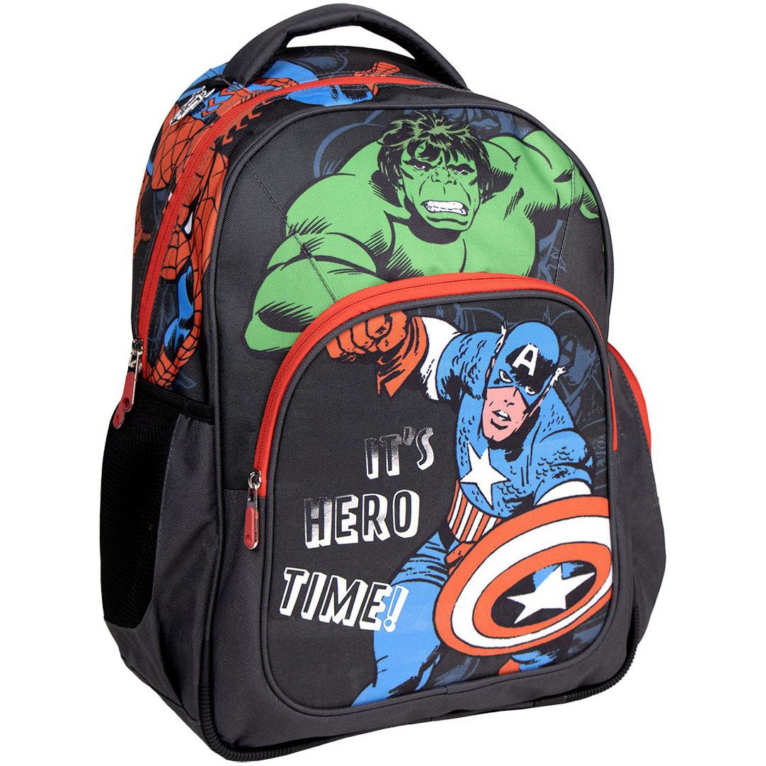 Fotografie Ghiozdan copii Avengers, 2 fermoare, 42 x 32 x 15 cm