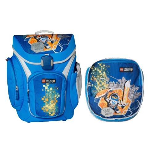 Fotografie Ghiozdan scoala Explorer + sac sport LEGO Core Line - design bleu Nexo Knights, 28.5 x 19.5 x 43 cm