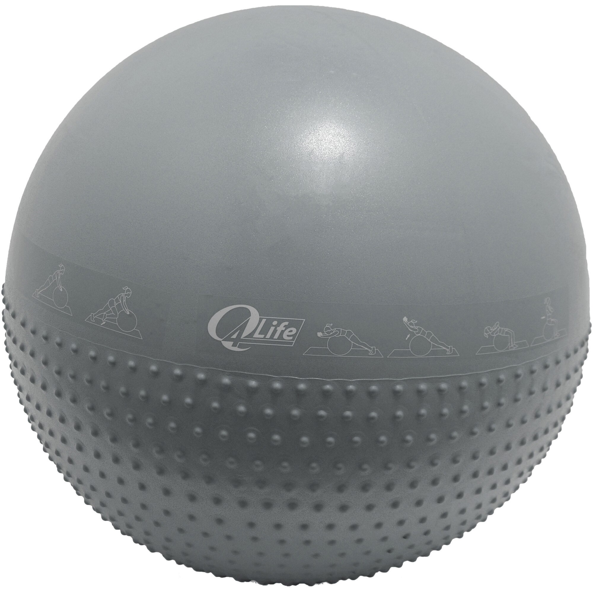 Fotografie Gym-ball fitness GYMBOPRO, 65 cm, cu pompa, culoare gri