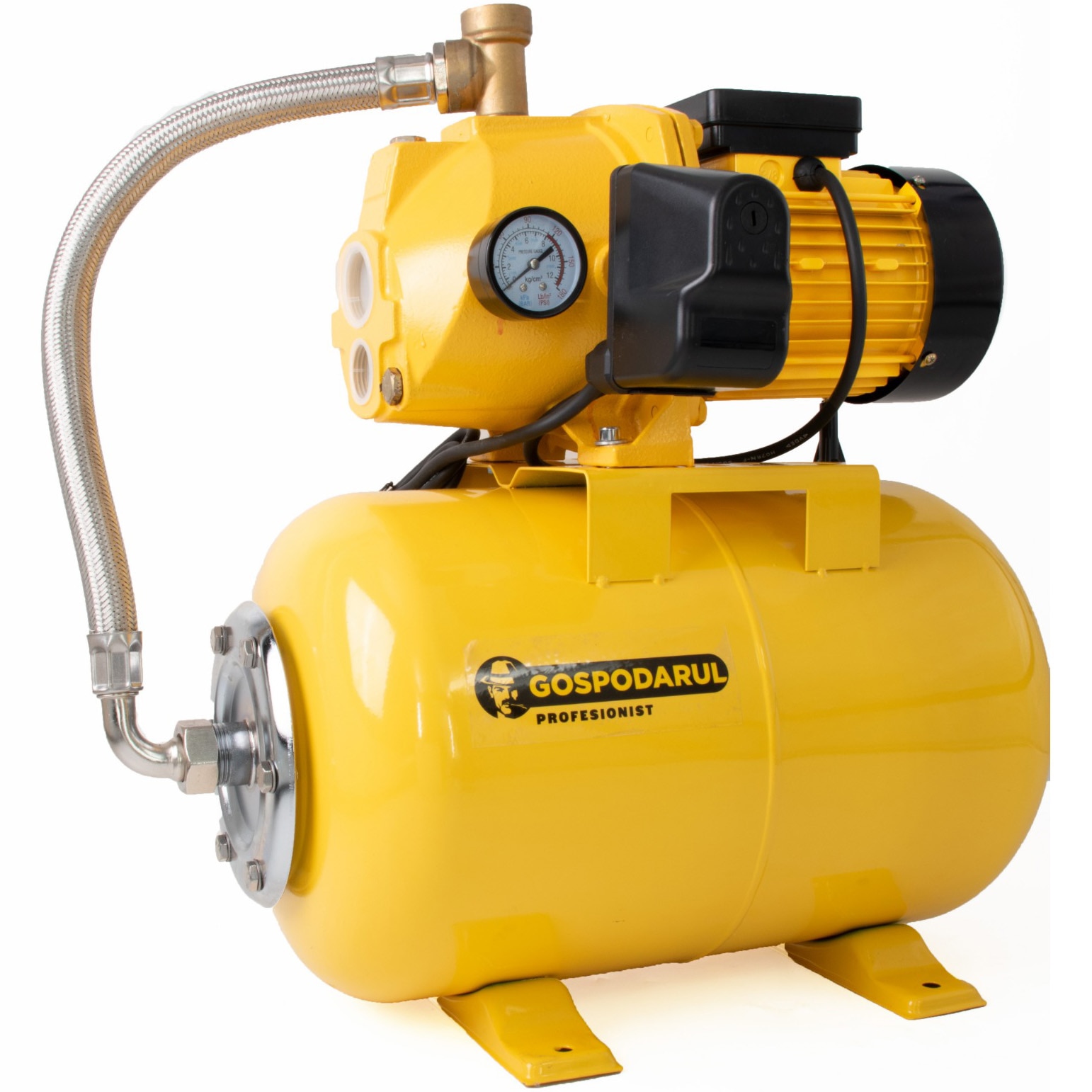 Fotografie Hidrofor cu ejector Gospodarul Profesionist PMP0003.7, 800 W, 24 l capacitate rezervor, 3200 l/h debit maxim, pompa fonta, 1.1/4"x1" racord, 25 m adancime maxima absorbtie