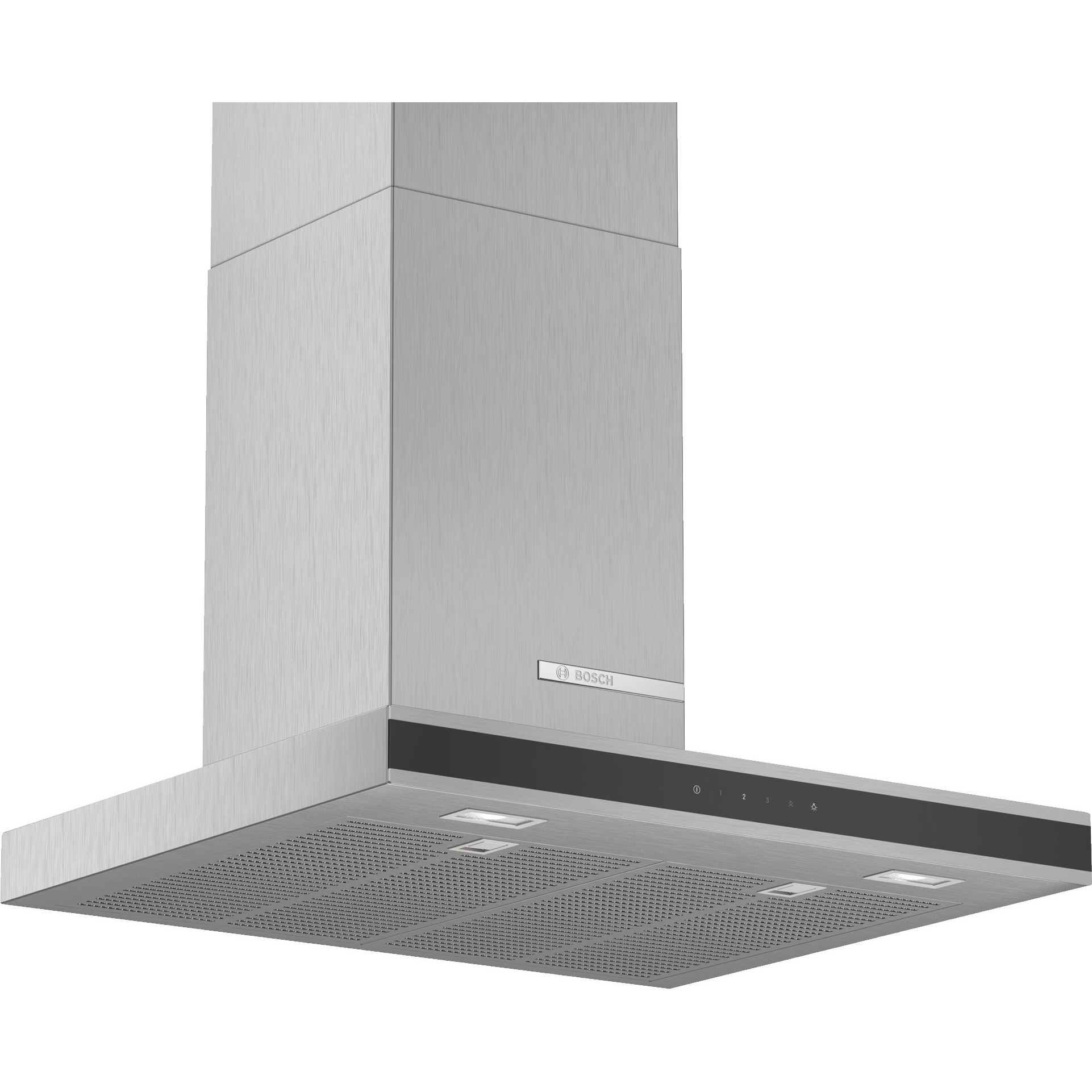 Fotografie Hota incorporabila decorativa Bosch DWB67FM50, Putere absorbtie 752 m3/h, Control TouchSelect, Iluminare LED, Clasa B, 60 cm, Inox