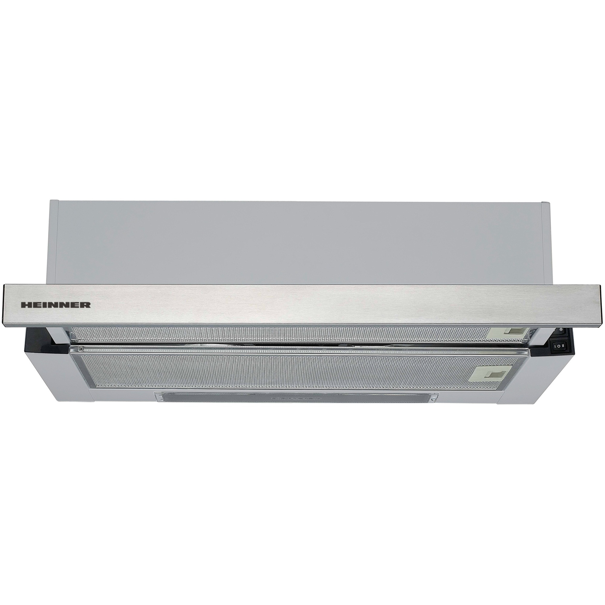 Fotografie Hota incorporabila telescopica Heinner HTCH-440FS, Putere de absorbtie 325 mc/h, 1 motor, 60 cm, Inox