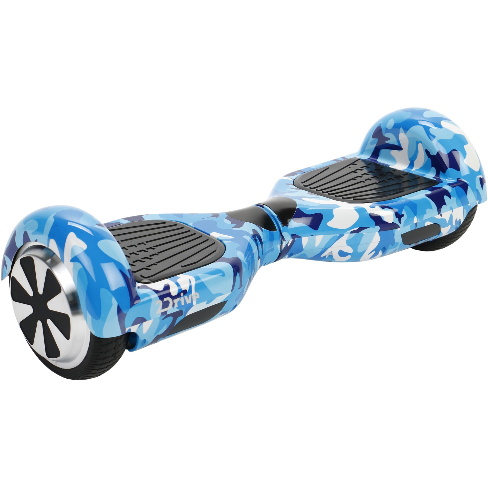 Fotografie Hoverboard 2Drive, roti 6.5", autonomie 15 km, viteza 10 km/h, putere motoare 500W (2 x 250), Bluetooth, difuzoare, geanta transport inclusa, Grafitti albastru