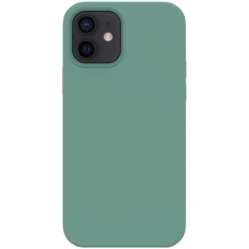 Fotografie Husa de protectie 360° Lemontti Liquid Silicon pentru iPhone 12 Mini, Forest Green