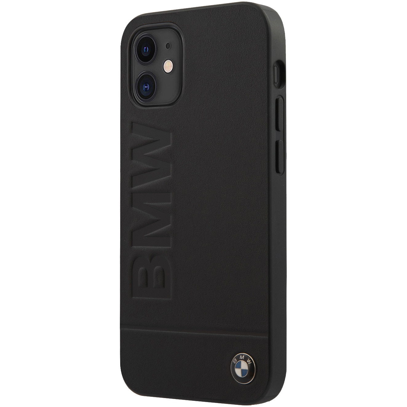 Fotografie Husa de protectie BMW BMHCP12SSLLBK Leather Hot Stamp pentru iPhone 12 Mini Black