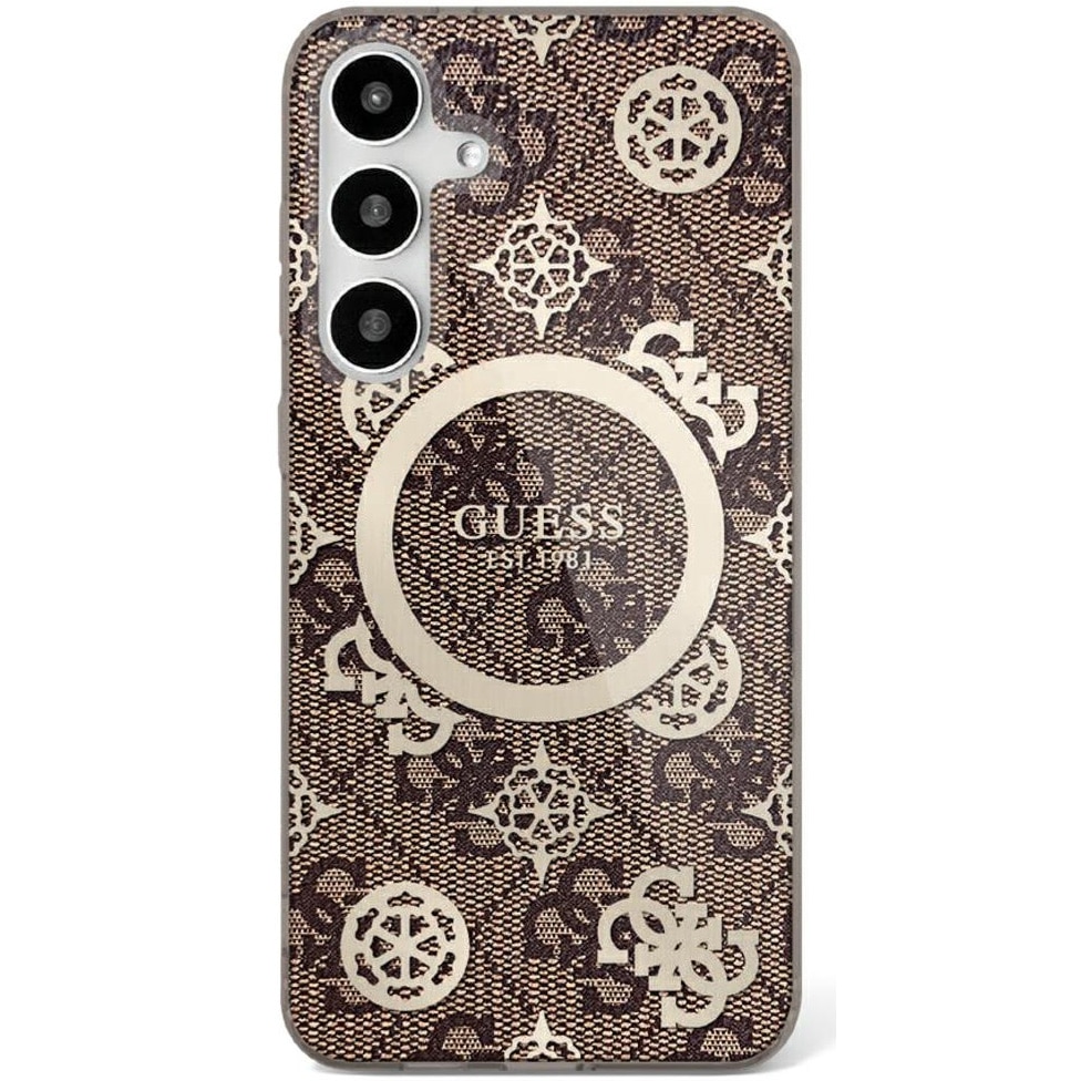 Fotografie Husa de protectie Guess 4G MagSafe IML Peony pentru Samsung Galaxy S25, Maro