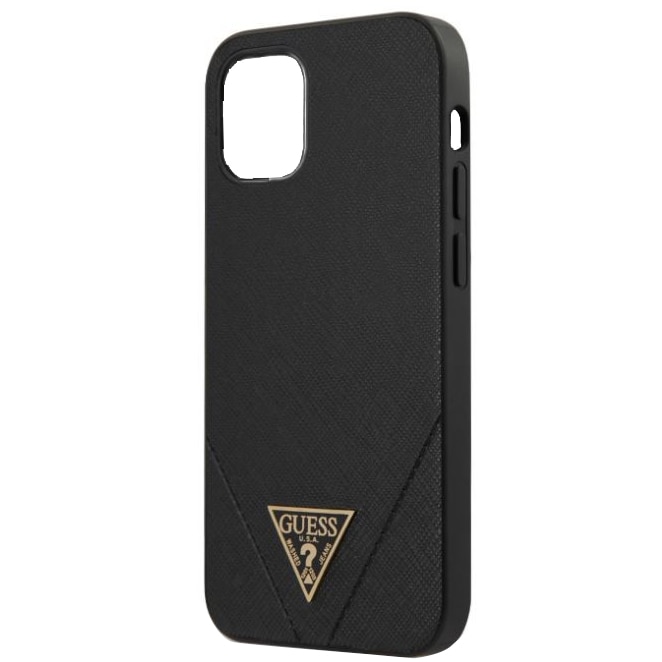 Fotografie Husa de protectie Guess GUHCP12SVSATMLBK Saffiano V Stitch pentru iPhone 12 Mini Black