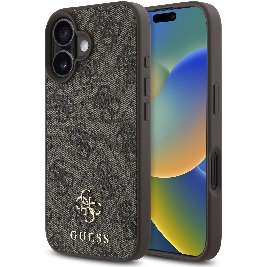 Fotografie Husa de protectie Guess PU 4G Small Metal Logo MagSafe pentru iPhone 16, Maro