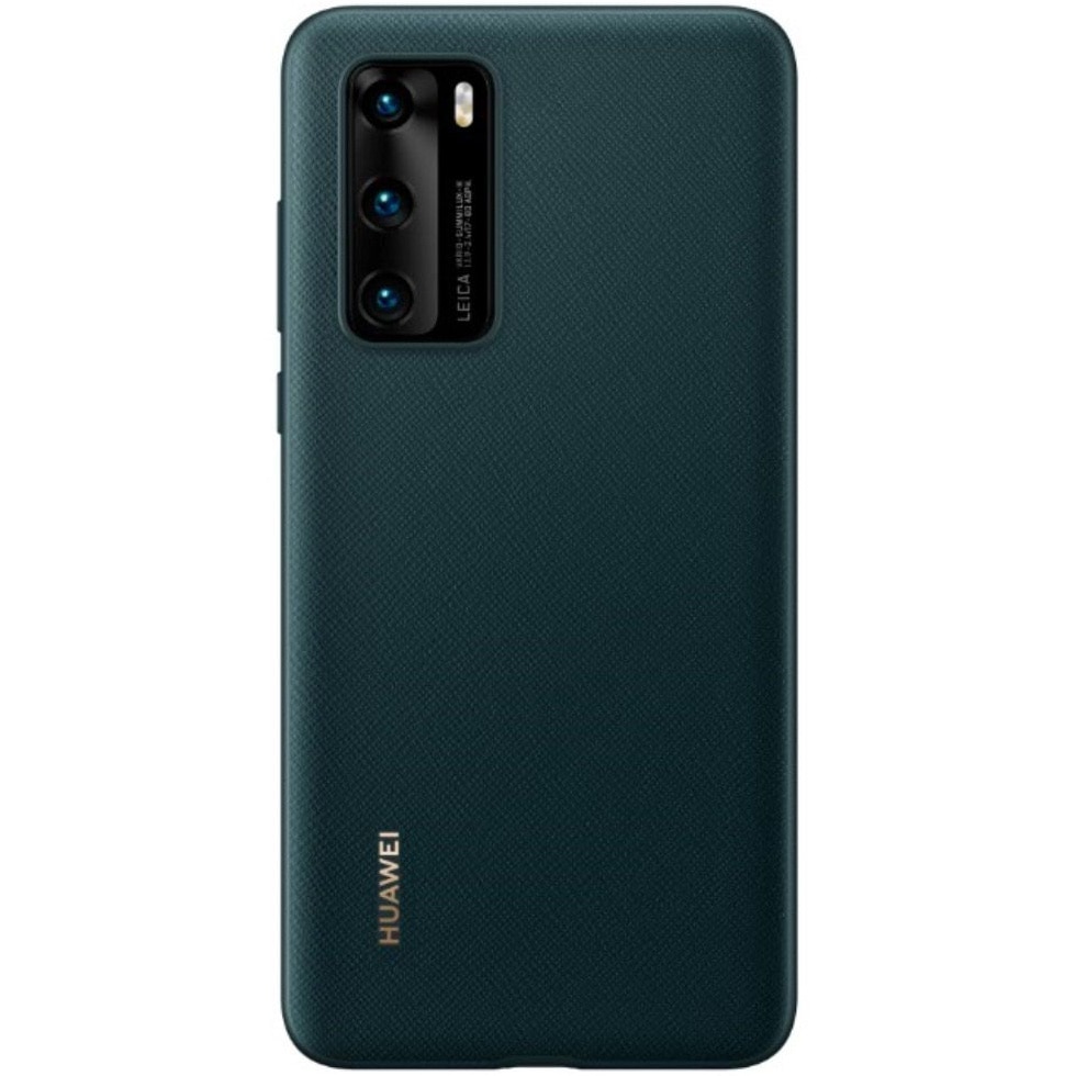 Fotografie Husa de protectie Huawei PU pentru P40, Ink Green