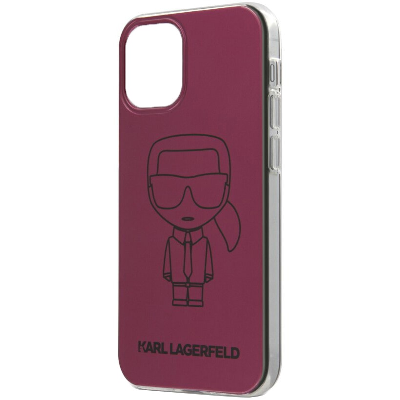 Fotografie Husa de protectie Karl Lagerfeld Metallic Iconic Outline pentru Apple iPhone 12 mini, Roz