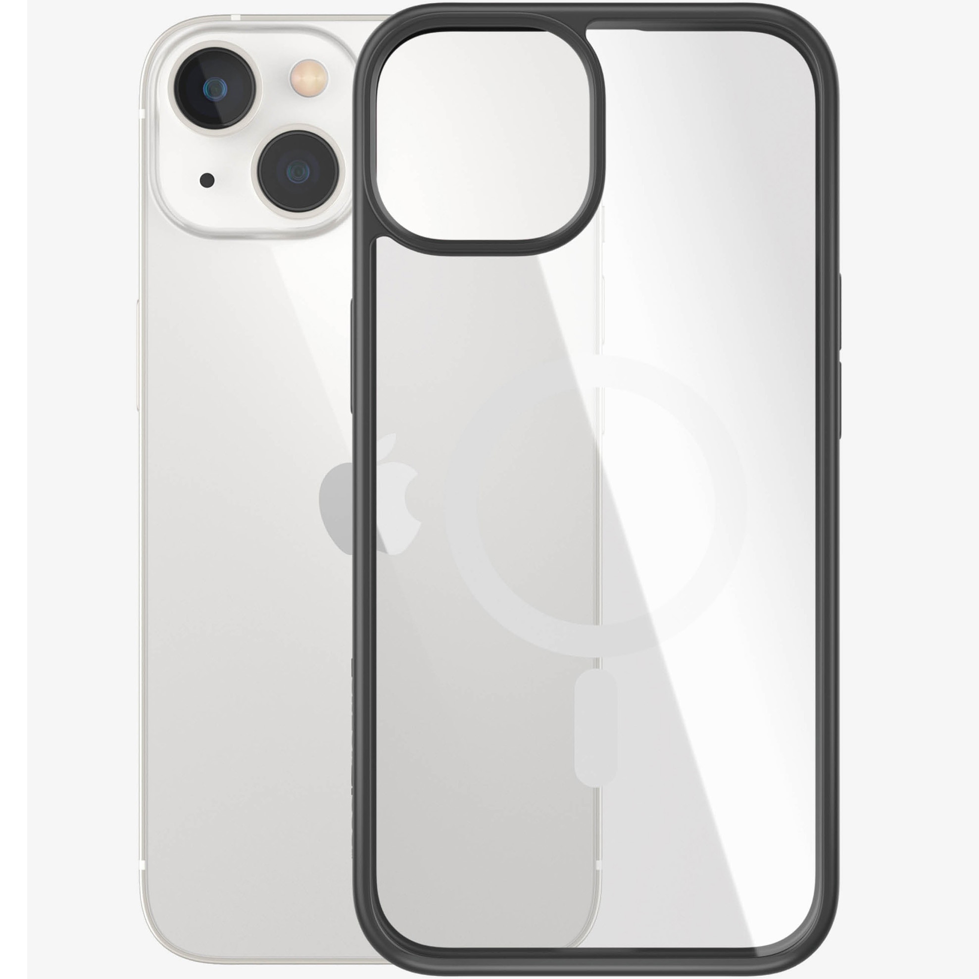Fotografie Husa de protectie PanzerGlass MagSafe pentru Apple iPhone 14/13, Transparenta/rama Neagra