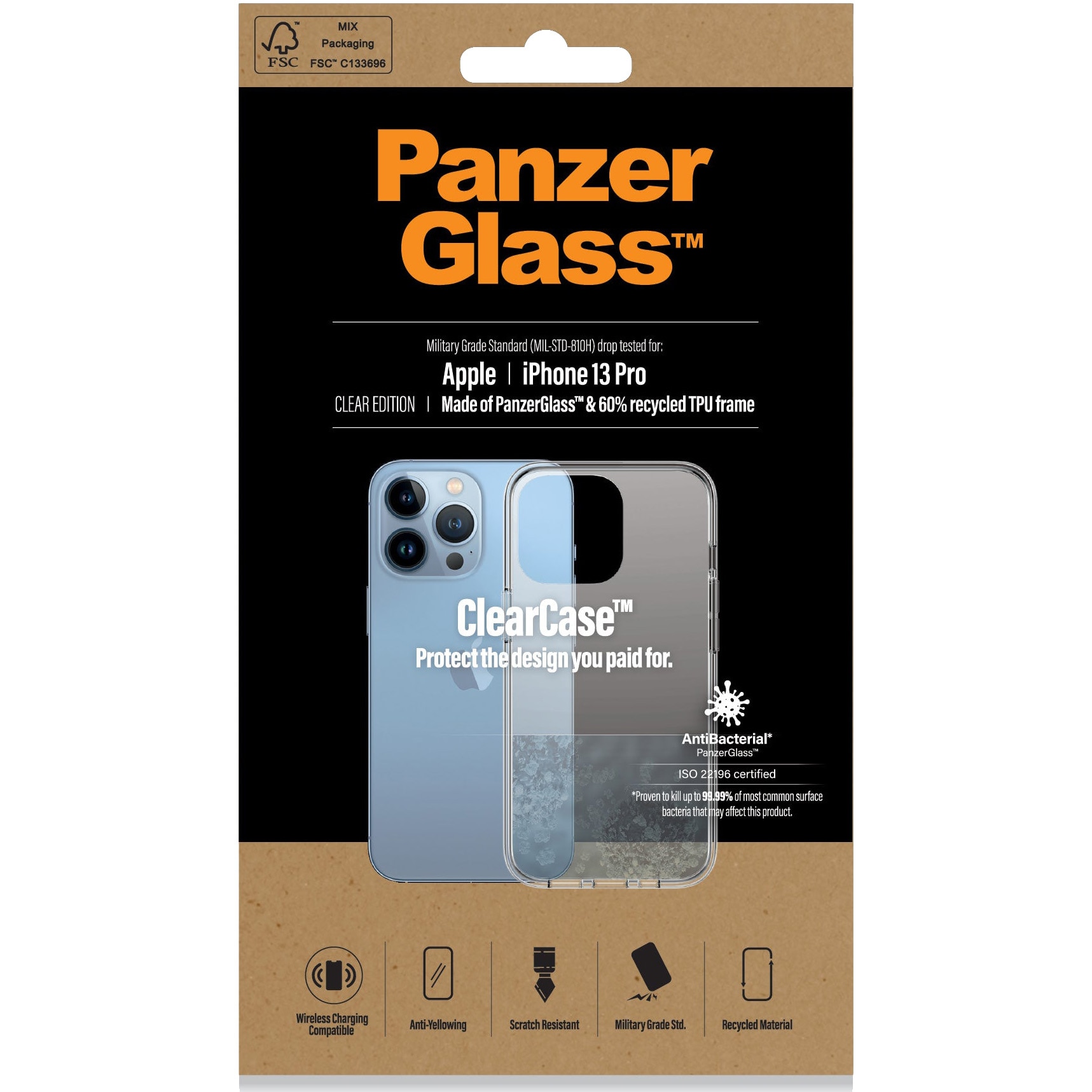 Fotografie Husa de protectie PanzerGlass pentru Apple iPhone 13 Pro, Transparenta