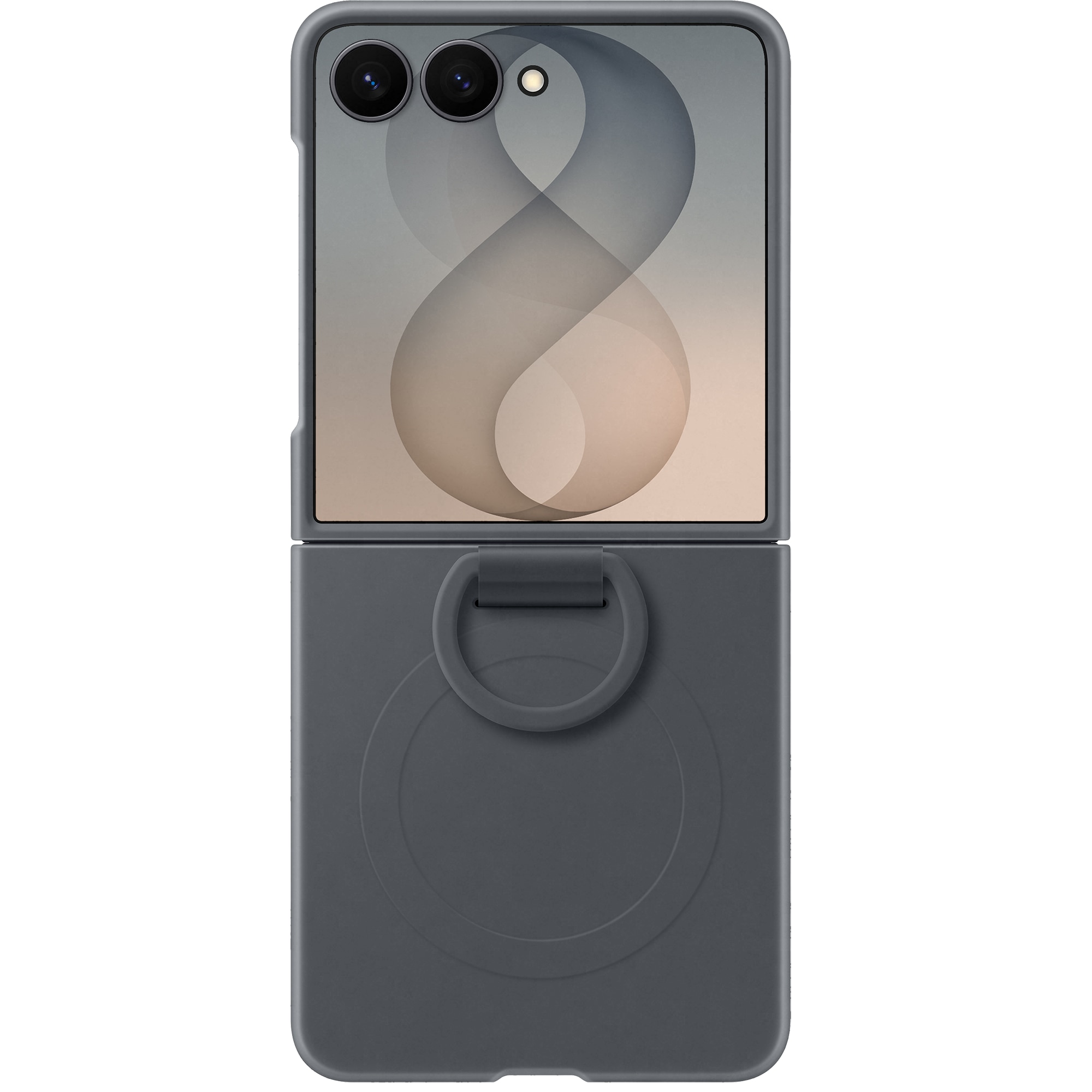 Fotografie Husa de protectie Samsung pentru Galaxy Flip8, Silicone Ring Magnet, Graphite