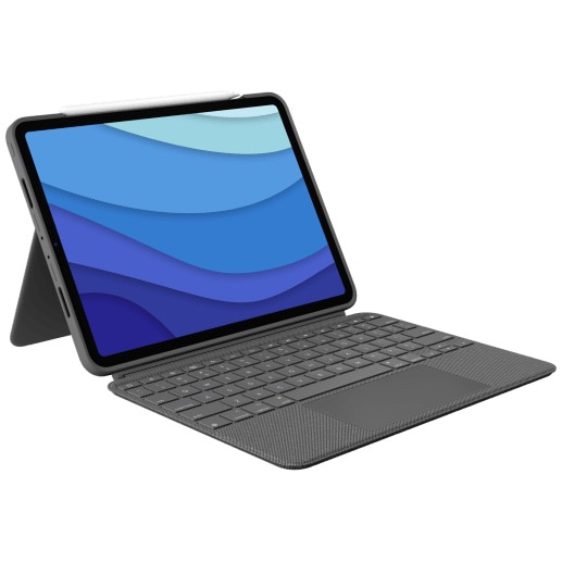 Fotografie Husa Logitech Combo Touch cu tastatura si trackpad detasabile pentru iPad Pro 11 inch gen 1-4, US, Gri