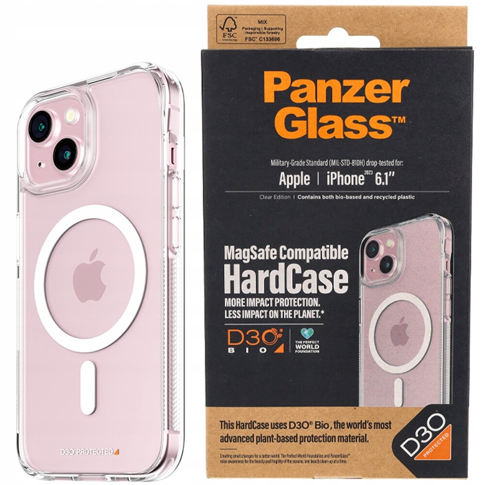 Fotografie Husa telefon, PanzerGlass, Plastic, Compatibil cu iPhone 15, Transparent