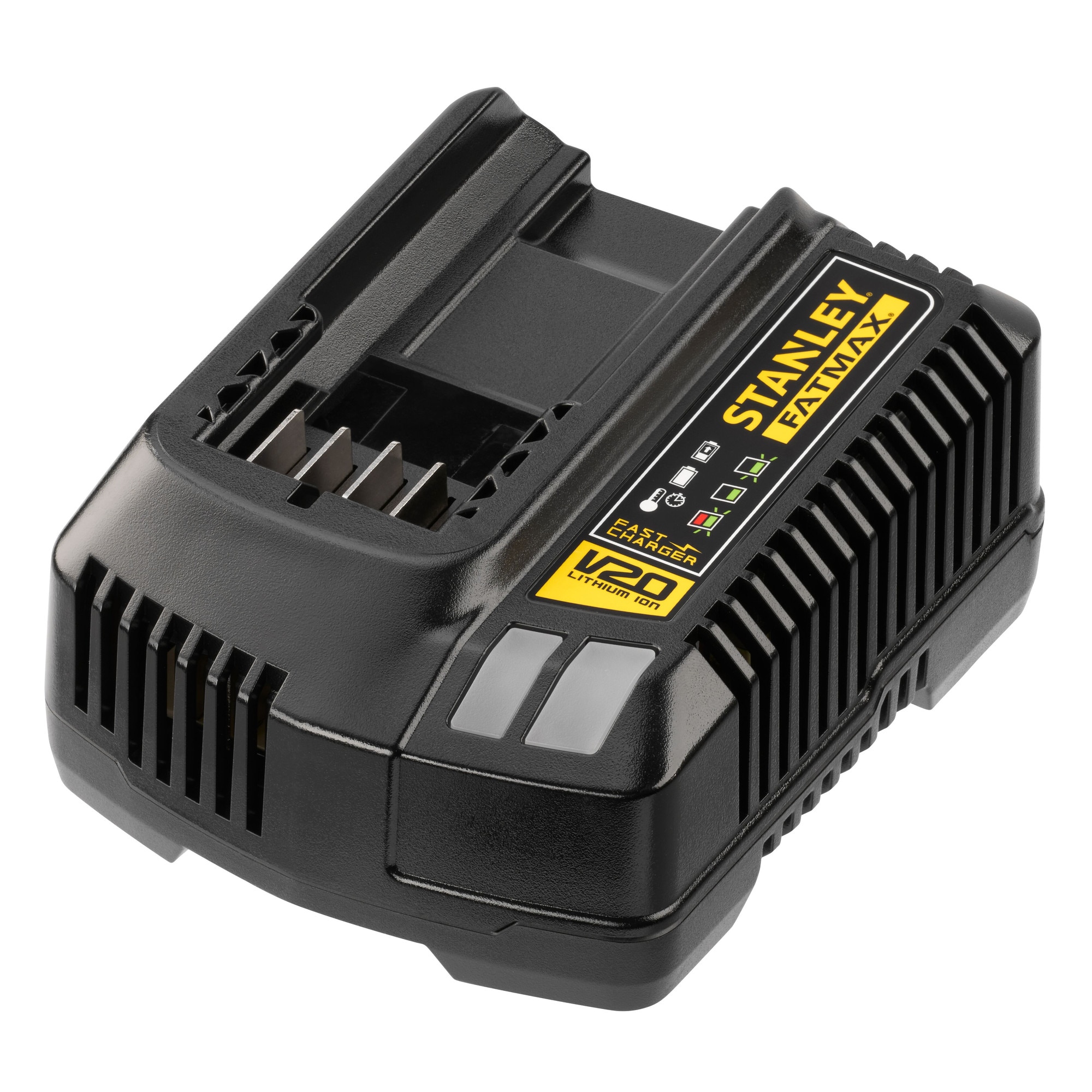 Fotografie Incarcator compact acumulatori Stanley FatMax SFMCB14, 4A Li-Ion, compatibilitate multipla, incarca toti acumulatorii Stanley FatMax V20 Li-Ion, sistem de incarcare în 2 etape, indicator LED, fara efect de memorie sau auto-descarcare
