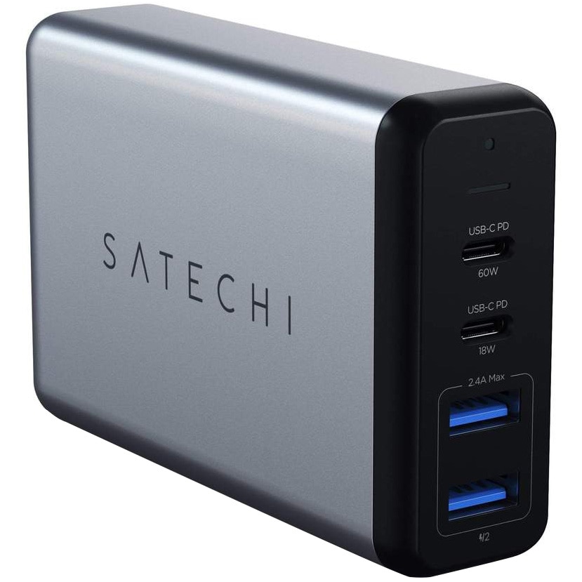 Fotografie Incarcator laptop Satechi Dual TYPE-C PD Travel Charge, 75W, Space Gray
