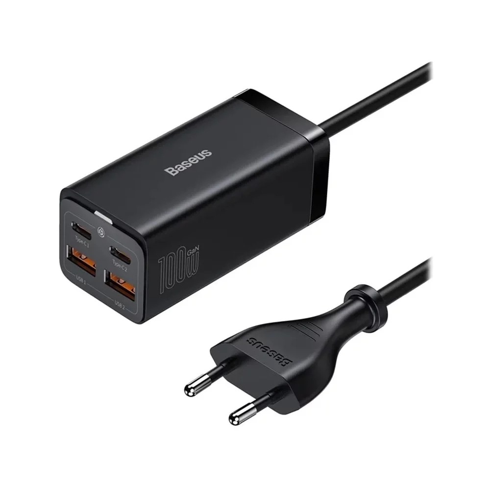 Fotografie Incarcator rapid universal Baseus GaN3 Pro, 2x USB-C, 2x USB, 100W PD3.0, QC4.0, AFC, Negru