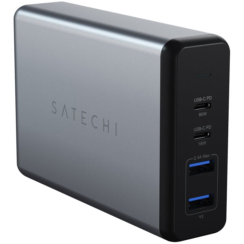 Fotografie Incarcator USB-C Satechi 108W, MultiPort Travel,1x USB-C PD, 2x USB3.0, 1xQualcomm 3.0, Gri spatial