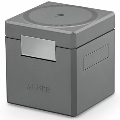 Fotografie Incarcator wireless magnetic Anker 3-in-1 Cube MagSafe, 15W, Fast Charging, Pliabil, Negru