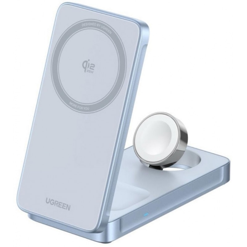 Fotografie Incarcator Wireless UGREEN 3 in 1 Qi2 25W Albastru