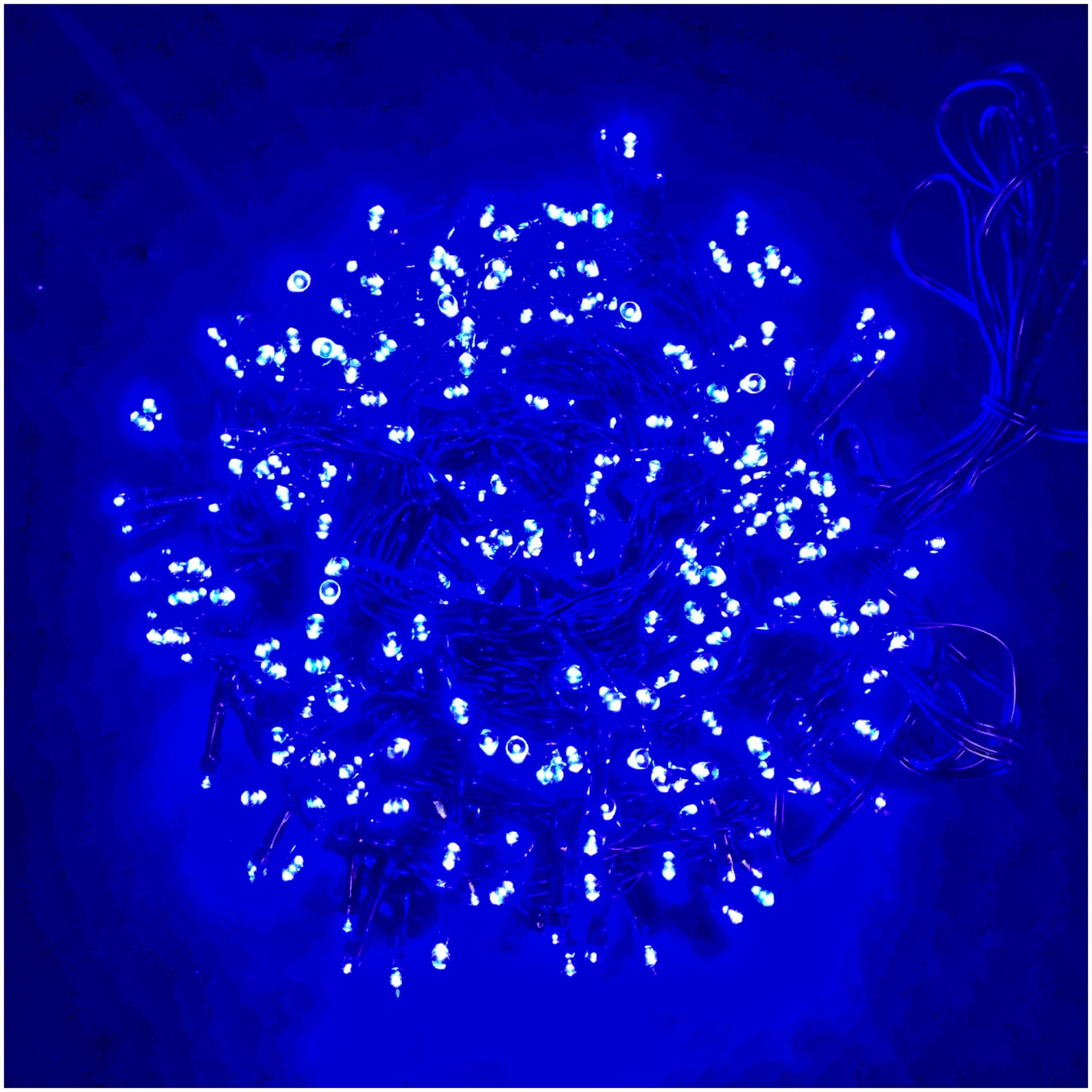 Fotografie Instalatie Craciun Cris, sir 500 LED-uri albastre, cu joc lumini,25m, transformator 24v, IP44, exterior