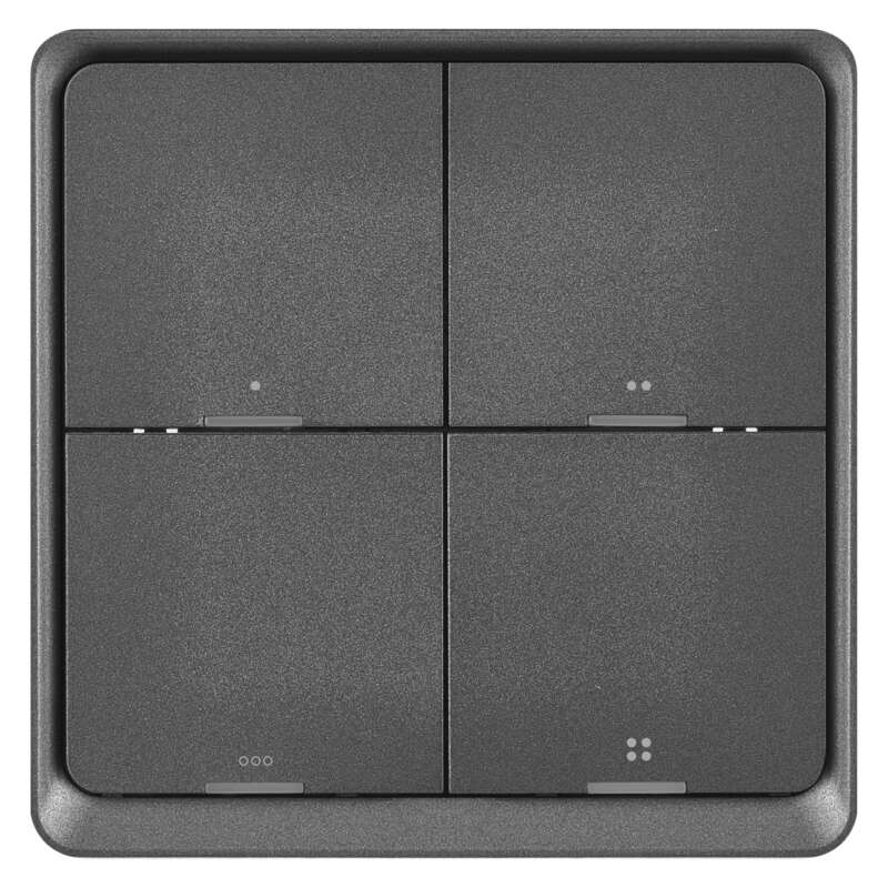 Fotografie Intrerupator inteligent cvadruplu EMOS GoSmart IP-2004ZB, ZigBee 3.0, alimentare CR 2430 3 V, Negru