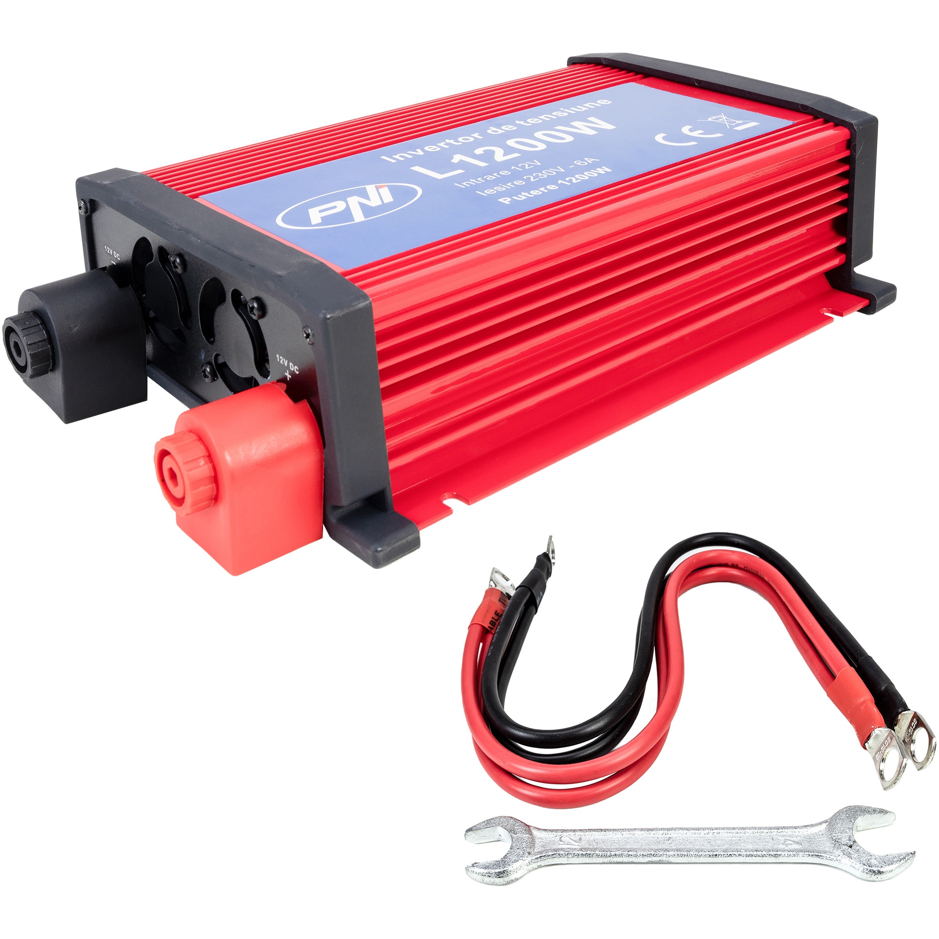 Fotografie Invertor de tensiune PNI, L1200W alimentare, 12V, iesire 230V