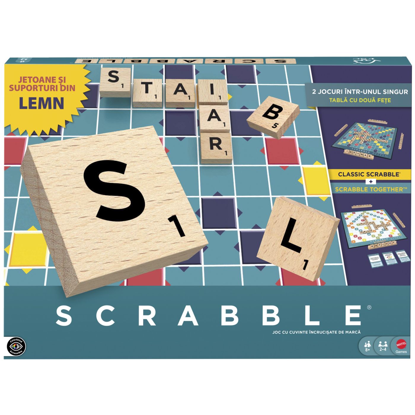 Fotografie Joc Mattel Games - Scrabble, 2-4 jucatori, +8 ani, lb. romana