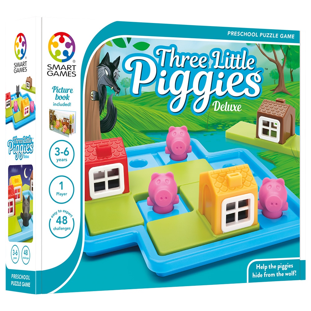 Fotografie Joc Smart Games - Three Little Piggies, Deluxe, lb. engleza, 1 jucator, 3-6 ani