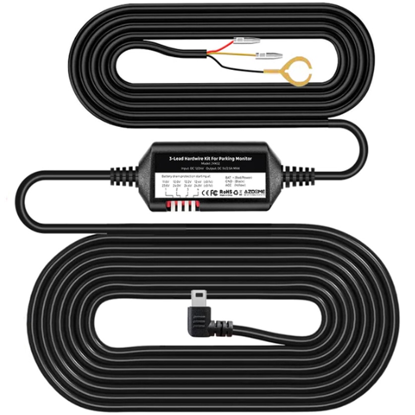 Fotografie Kit cabluri Hardwire AZDOME JYX02 compatibil cu M17 / M63Lite / AR09 / M550Pro / PG17