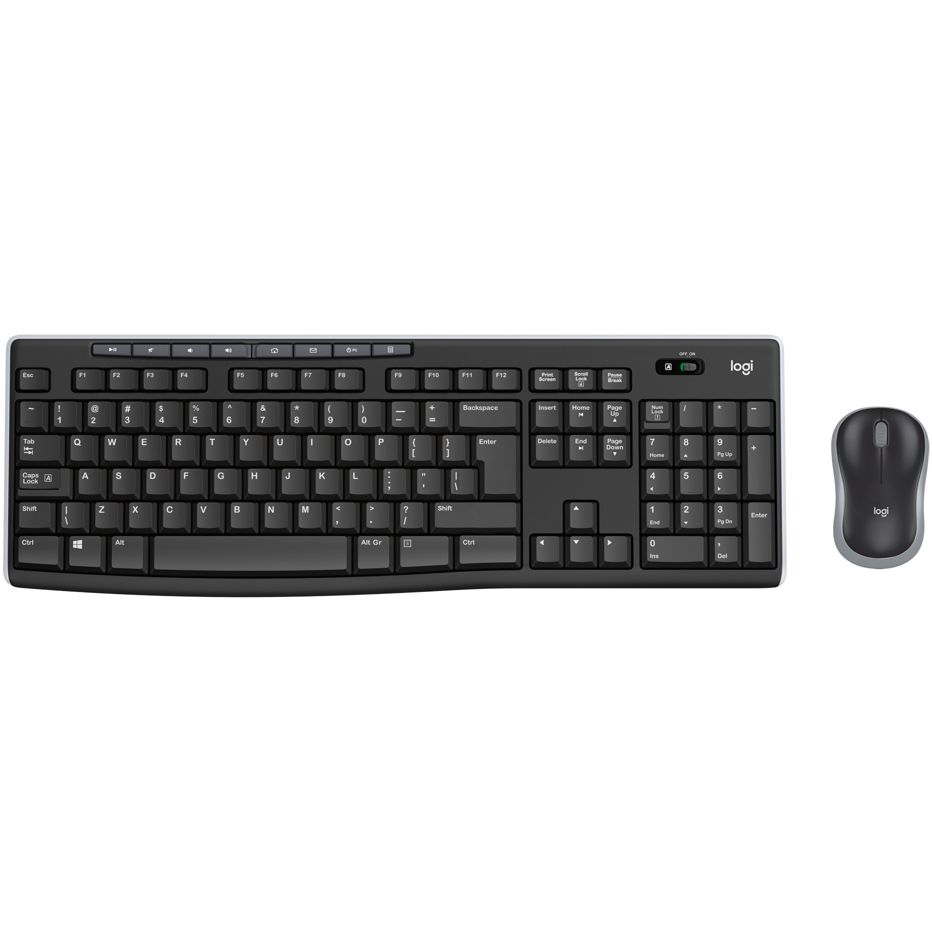 Fotografie Kit Logitech Wireless Desktop MK270, USB 2.0, layout US INTL, Negru
