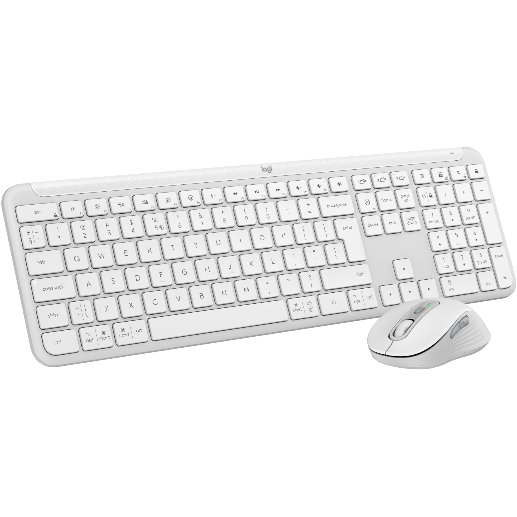 Fotografie Kit Logitech Wireless Signature Slim MK950, 2.4GHz&Bluetooh, Easy-Switch, Flow, Alb
