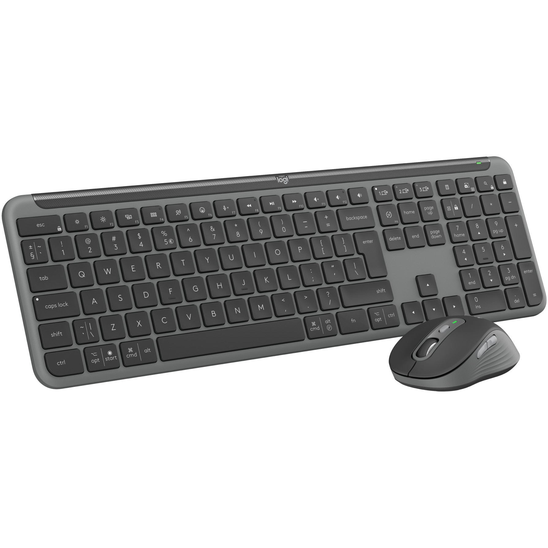 Fotografie Kit Logitech Wireless Signature Slim MK950, 2.4GHz&Bluetooh, Easy-Switch, Flow, Negru