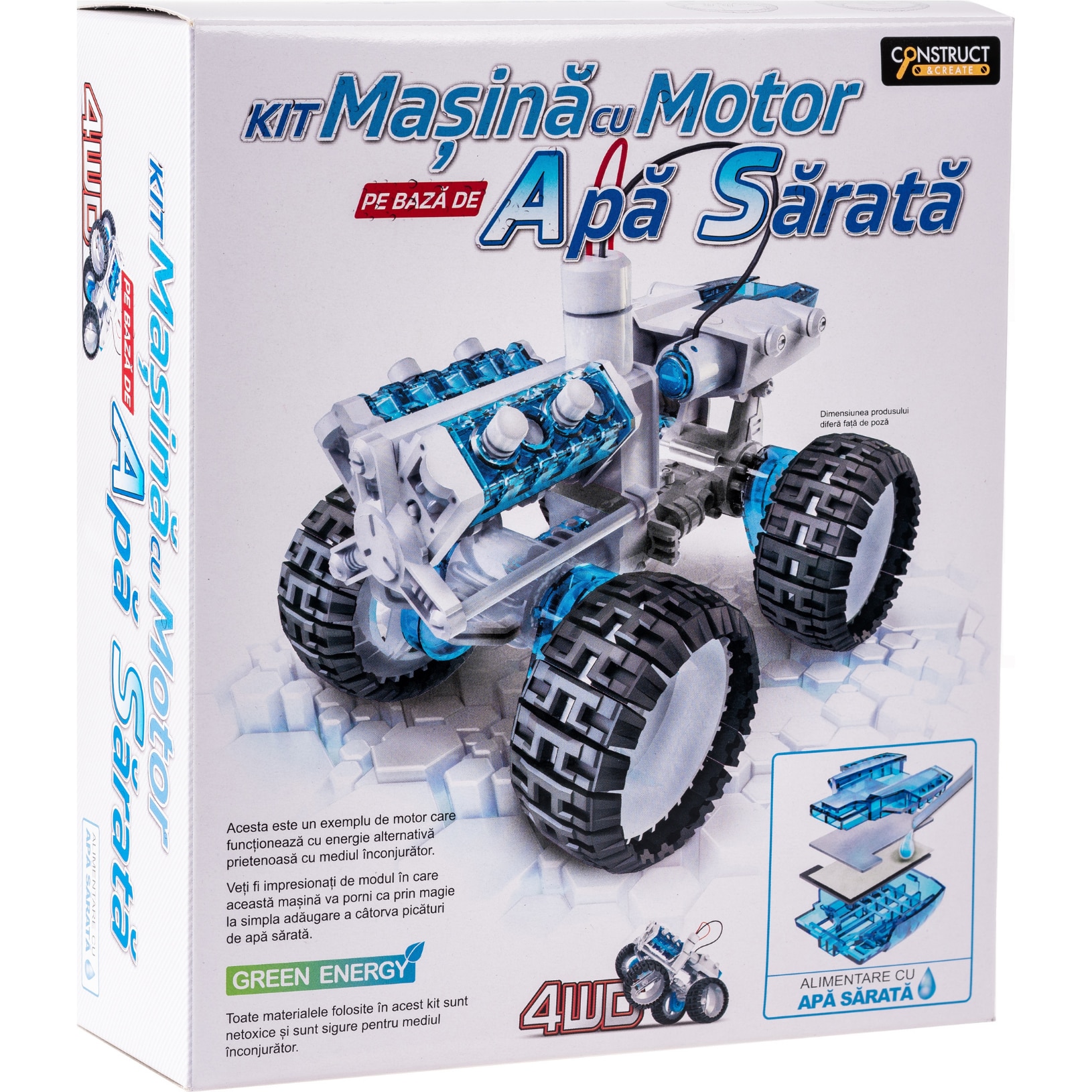 Fotografie Kit robotica - Masina 4x4 cu motor pe apa sarata, limba romana