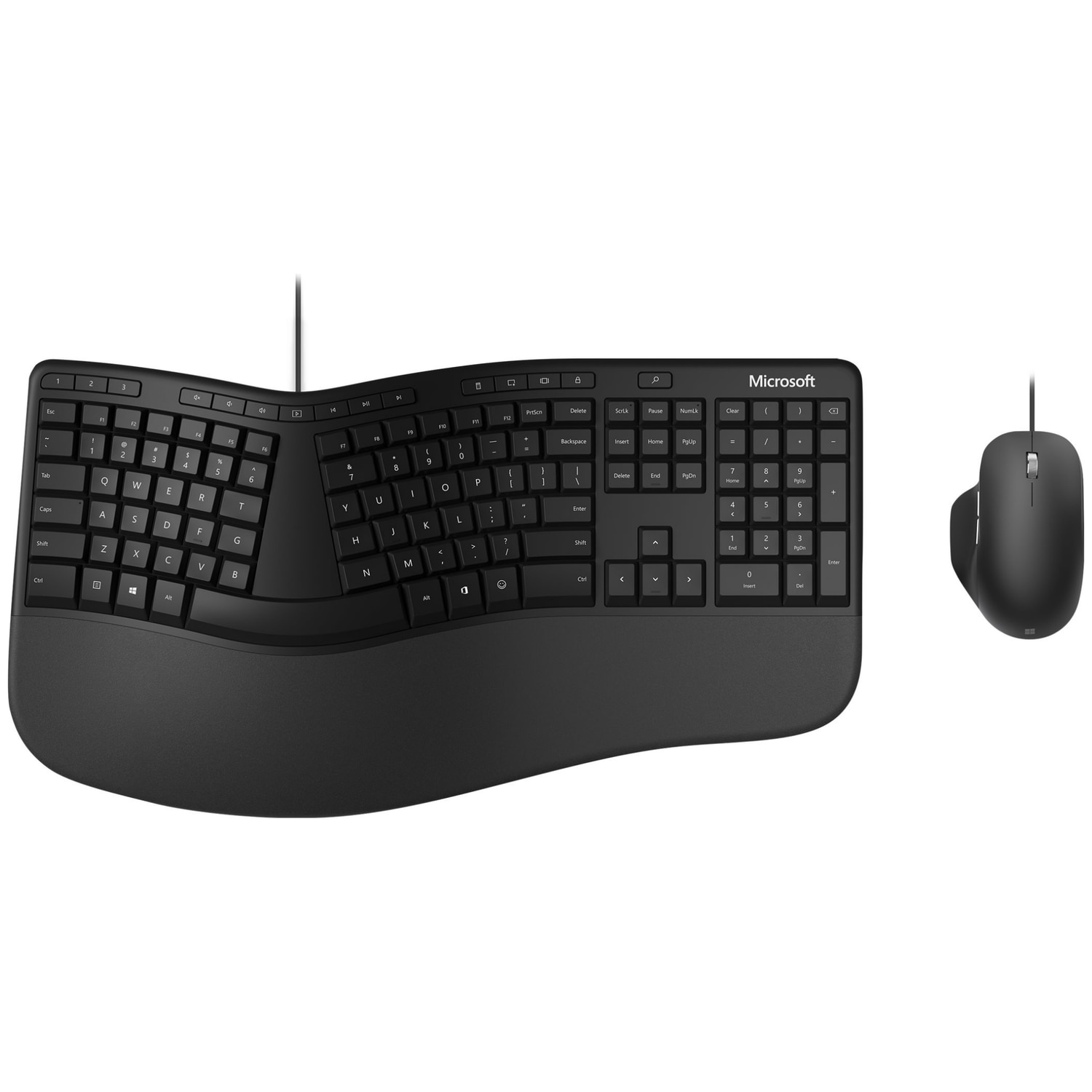 Fotografie Kit Tastatura + Mouse Microsoft Desktop Ergonomic, Negru