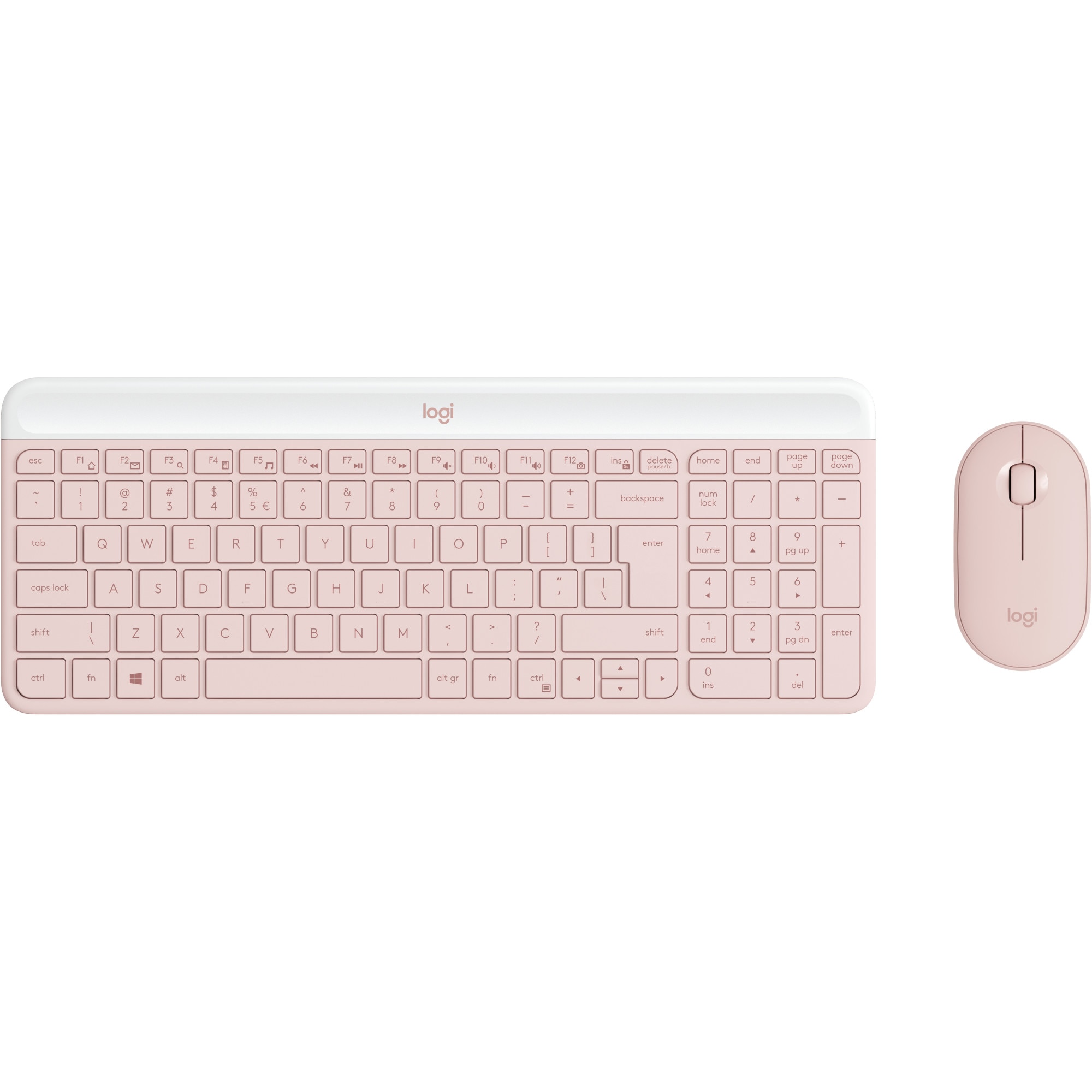 Fotografie Kit tastatura + mouse wireless Logitech MK470, Slim, layout US INTL, Rose