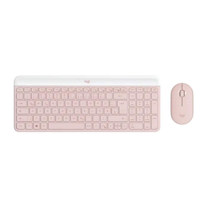 Fotografie Kit tastatura + mouse wireless Logitech MK470, Slim, layout US INTL, Rose