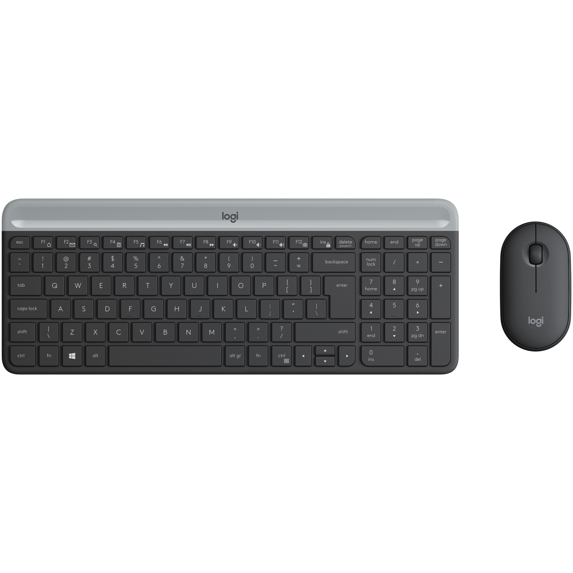 Fotografie Kit tastatura + mouse wireless Logitech MK470, Slim, Negru Grafit
