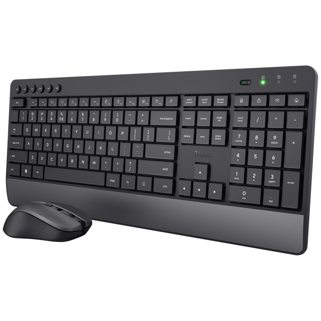 Fotografie Kit Tastatura si Mouse Trust Trezo, wireless, Gri/Negru