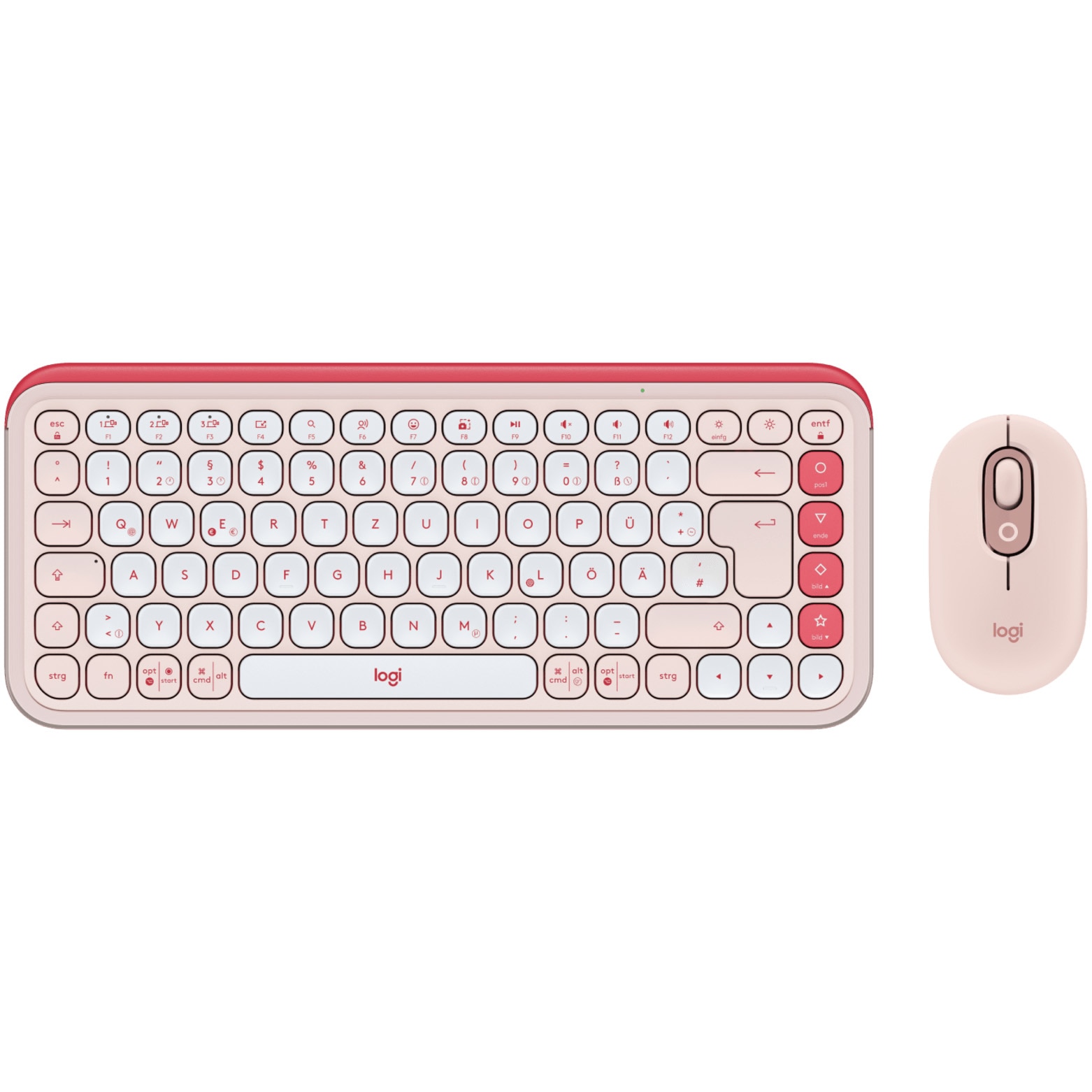 Fotografie Kit Wireless Tastatura + Mouse Logitech POP ICON COMBO, Bluetooth, EasySwitch, Rose