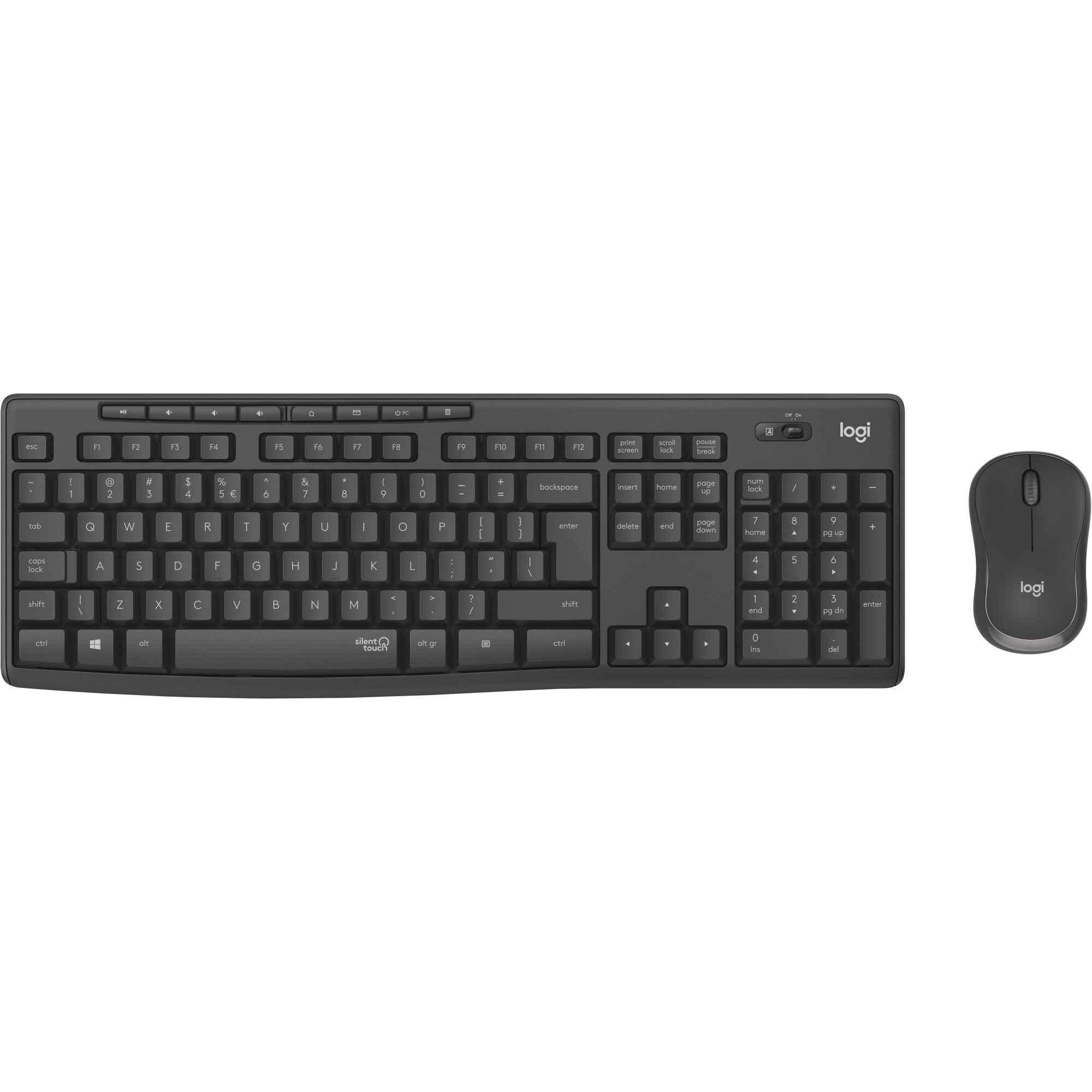 Fotografie Kit wireless tastatura si mouse Logitech MK295 Silent, layout US INTL, Graphite