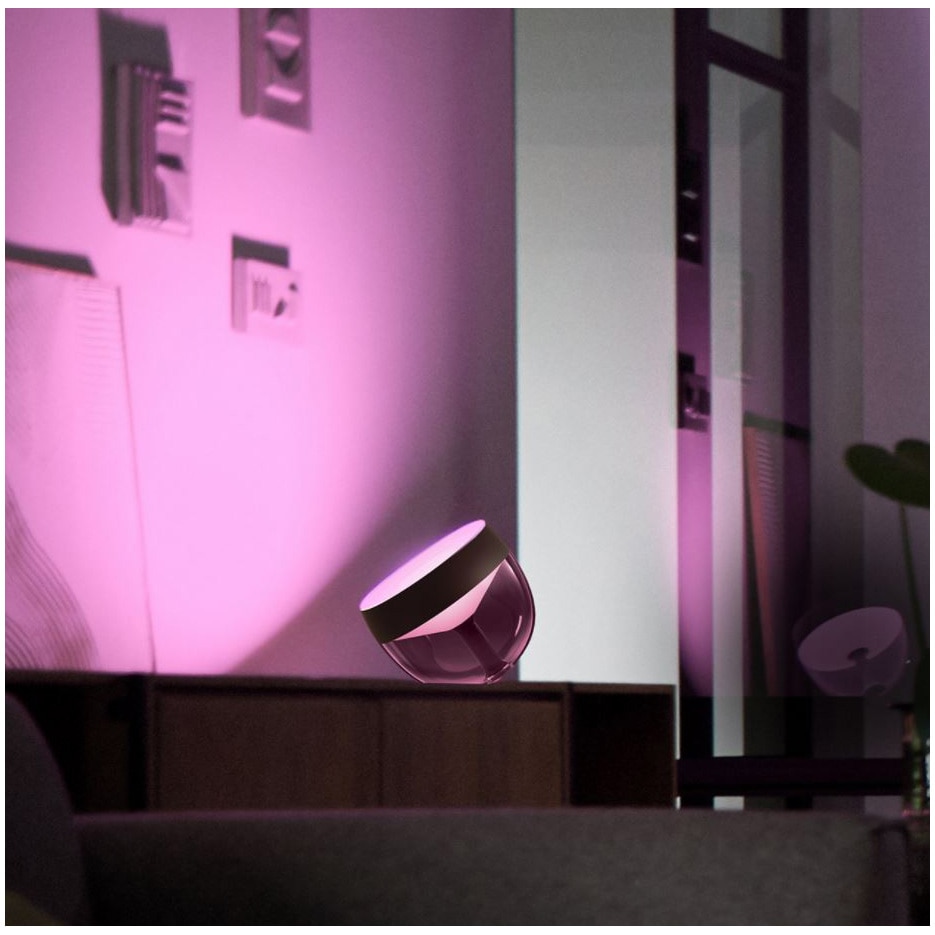 Fotografie Lampa LED RGB inteligenta Philips Iris Hue Gen4, Bluetooth/Wireless, ZigBee, 8.1W, 570 lm, lumina alba si colorata, Negru, clasa energetica G