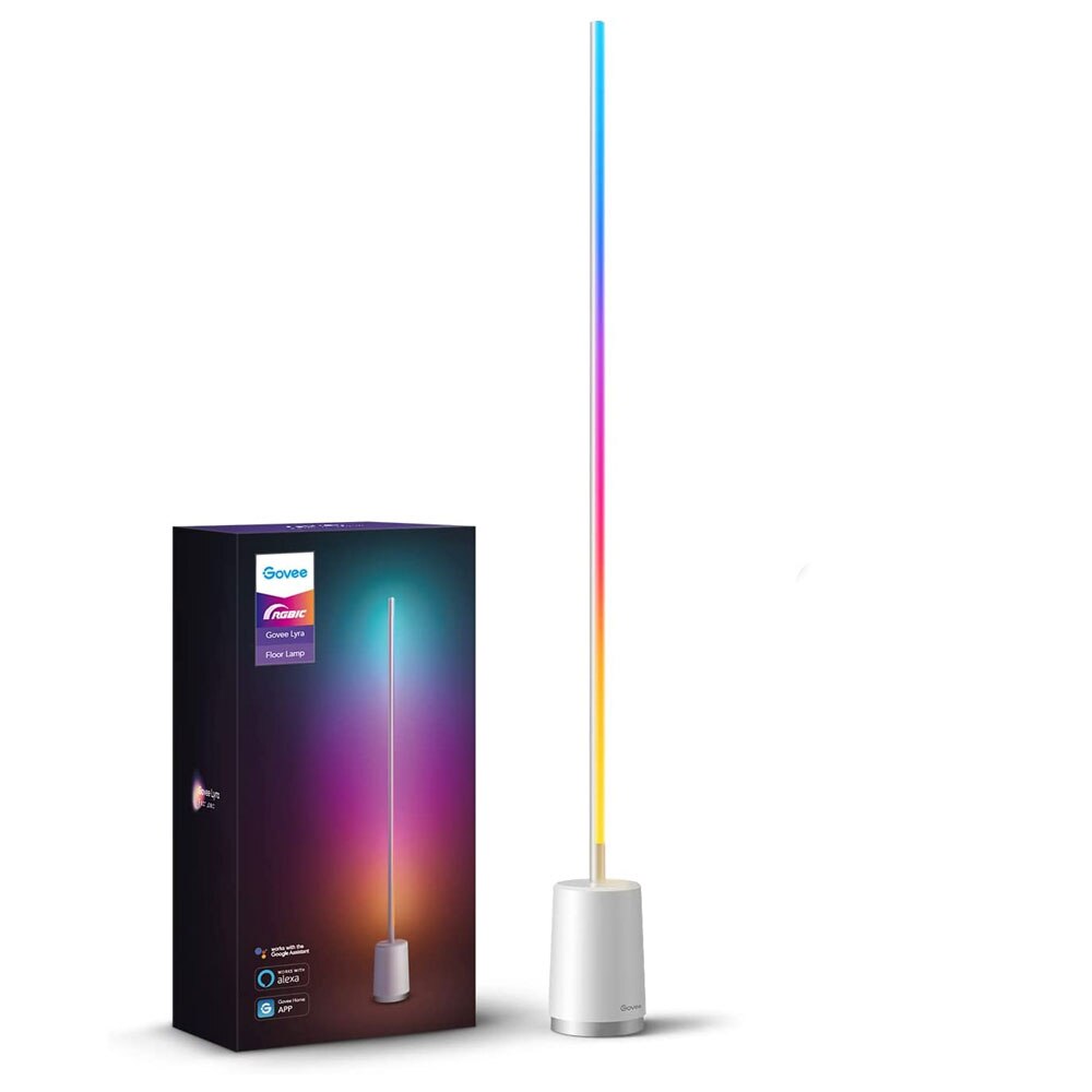 Fotografie Lampadar LED inteligent Govee Lyra RGBICWW, Wi-Fi, control aplicatie, cincronizare muzica, telecomanda, 1500 lm, lumina alba si colorata, 145 cm , clasa energetica F