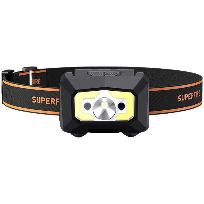Fotografie Lanterna LED frontala cu acumulator Supfire X30, senzor de miscare, 5W, 500 lm, incarcare USB, 1200 mAh, IP44, lumina alba si rosie