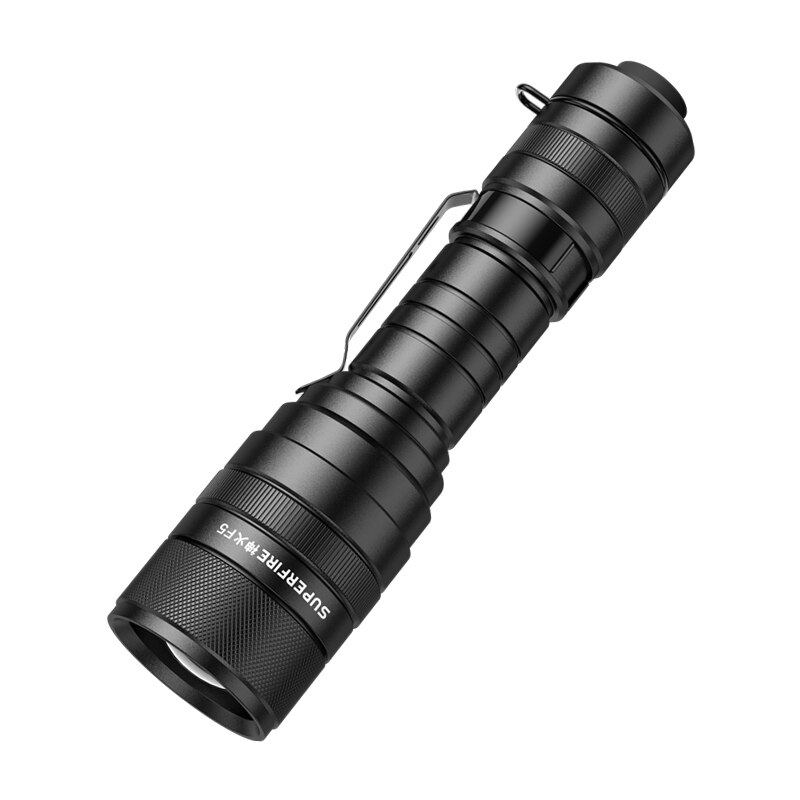 Fotografie Lanterna LED SupFire F5, cu Zoom, 10W, 1100 lm, 5 moduri, incarcare USB, Negru
